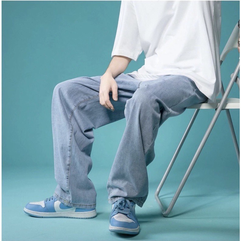 Mẫu quần Baggy jean nam ống rộng TR01, style hàn quốc 2021-Trend Clothing!