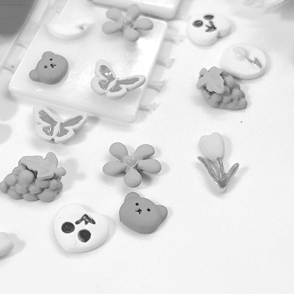 Phụ Kiện Trang Trí Móng Tay Họa Tiết Gấu Hoạt Hình Màu Cầu Vồng Dễ Thương DIY