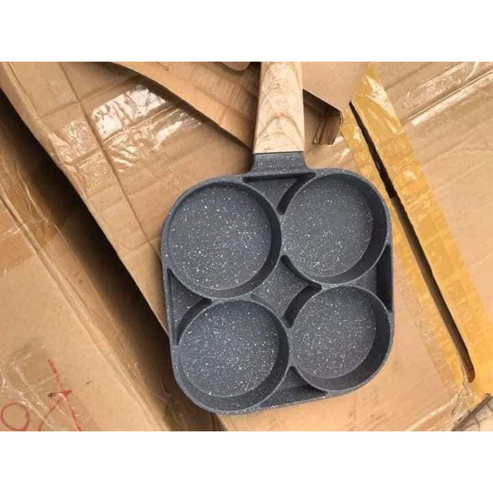 Chảo Chiên Trứng 4 Ngăn Chống Dính Đa Năng - Chảo Vân Đá Chiên Rán Làm Bánh