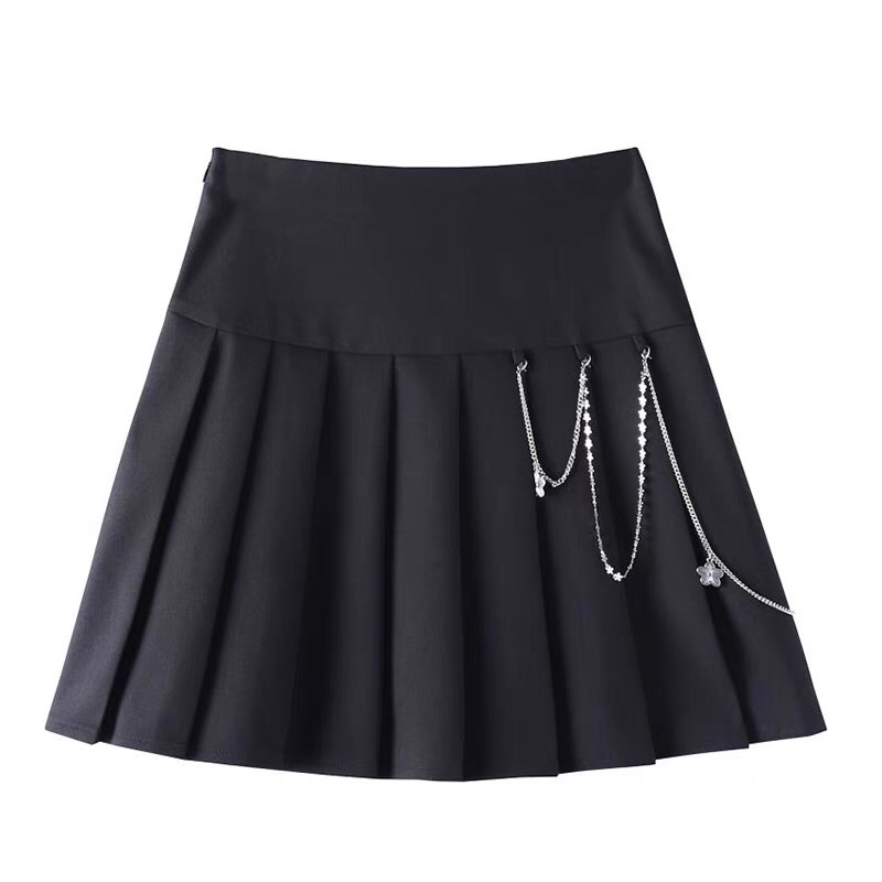 Chân váy đen xếp li Peacebird