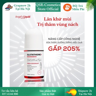 Lăn Khử mùi mờ thâm, dưỡng trắng da Angel Liquid Glutathione plus Niacinamide Fresh Deodorant 60ml
