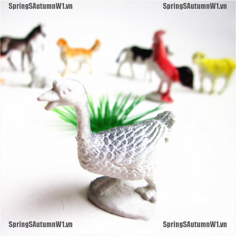 [Spring] 8pcs Farm Animals Models Figure Set Toys Plastic Simulation Horse Dog Kids Gift [VN]