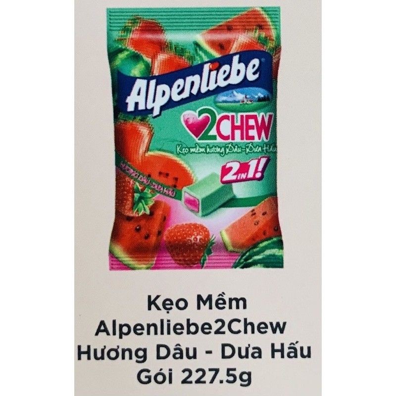 [Túi 227.5g, 65 viên] Kẹo mềm Alpenliebe® hương dâu và dưa hấu