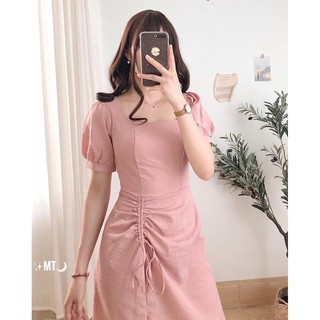 Váy đũi cộc tay vai bồng maxi rút eo siêu xinh