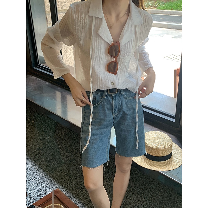 Áo sơ mi nữ cổ vest dài tay chất đẹp có ảnh thật (có sẵn)