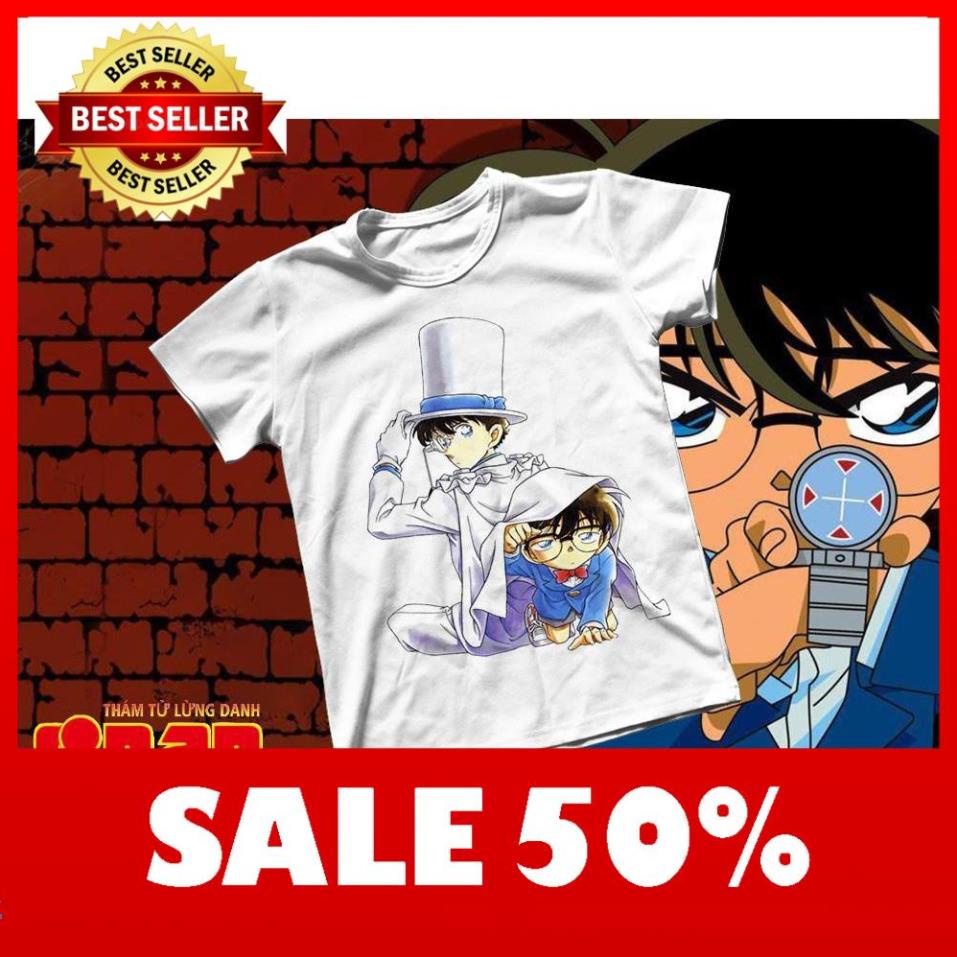 Áo thun Cotton Unisex - Anime - Conan - Kaito kid và conan