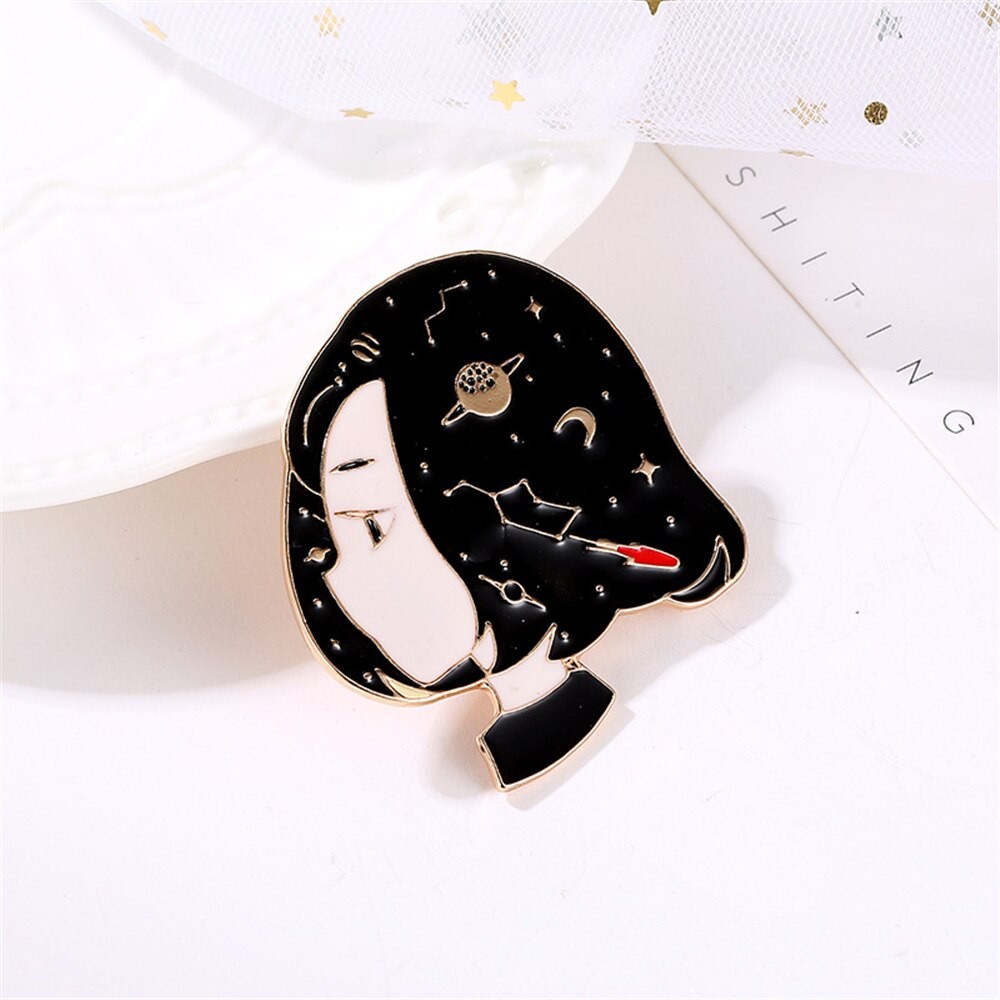 Pin cài áo Cute Girl cô gái mộng mer - GC178