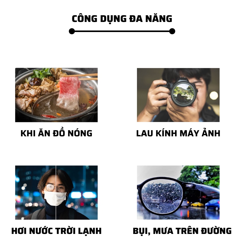 Khăn Lau Kính Nano Hộp 100 Miếng Khăn Giấy Chống Bám Hơi Nước, Chống Mờ Sương, Mồ Hôi, Chống Nhờn