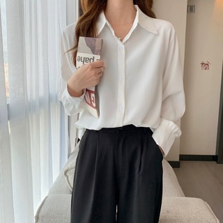 SƠ MI LỤA TRƠN TAY DÀI HÀN QUỐC - ÁO SƠ MI CÔNG SỞ