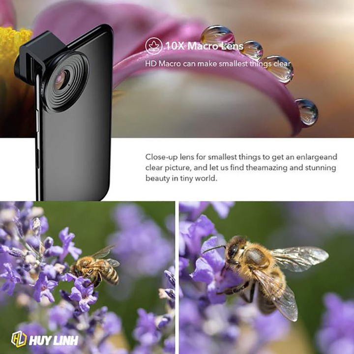 Bộ ống kính, lens 5in1 apexel chụp ảnh 4K cho điện thoại,smartphone,lens góc rộng,lens macro,lens mắt cá, tele zoom