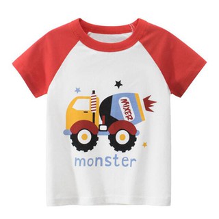 Kids Clothing Boy Round Neck Shirt Boys Tops Wear Cotton Short-sleeved New Style Cute Children Fashion