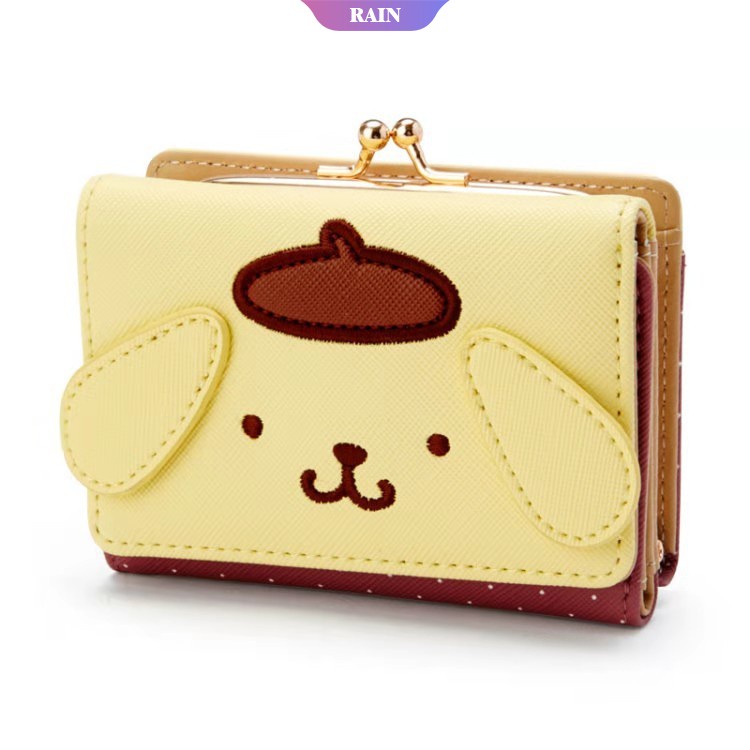 Ví Da PU 11Cm Họa Tiết Hoạt Hình My Melody Hello Kitty Cinnamoroll Pom Pom Purin Kawaii Có Khóa Kéo Dễ Thương Cho Nữ [Srain]