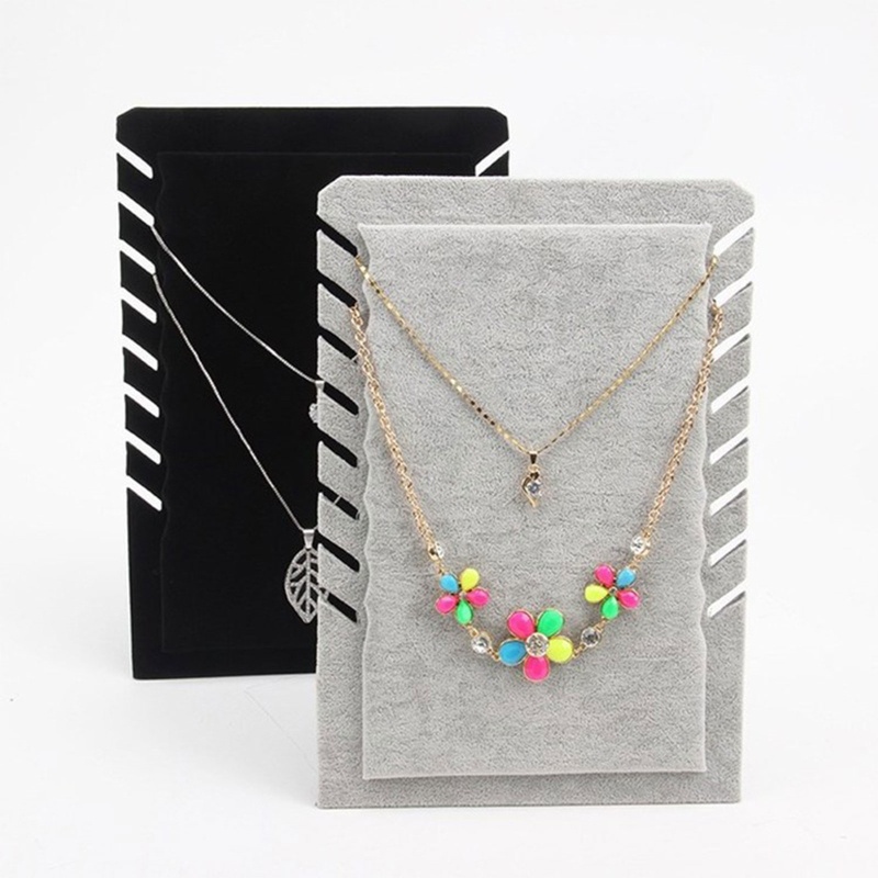 Youyo Giá Đỡ Trưng Bày Vòng cổ Bằng Flannel Màu Đen Trưng Bày