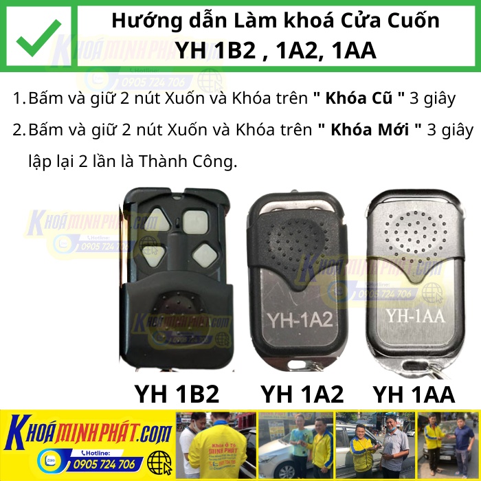 Chìa khóa Điều khiển Cửa Cuốn YH 1A2