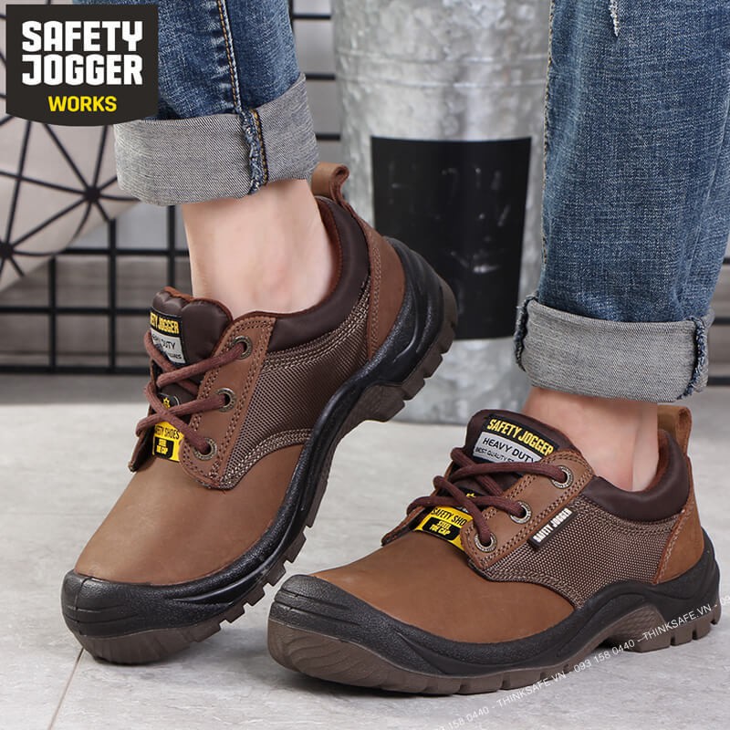 Giày bảo hộ Safety Jogger Sahara S3 da ngựa siêu bền chống thấm nước, chống đâm xuyên (nâu)