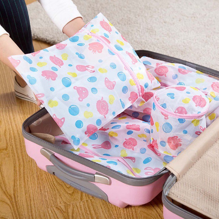 Túi lưới giặt đồ FreeShip Bộ 5 Túi bảo vệ quần áo khi giặt máy 5 kích thước khác nhau (MS02)