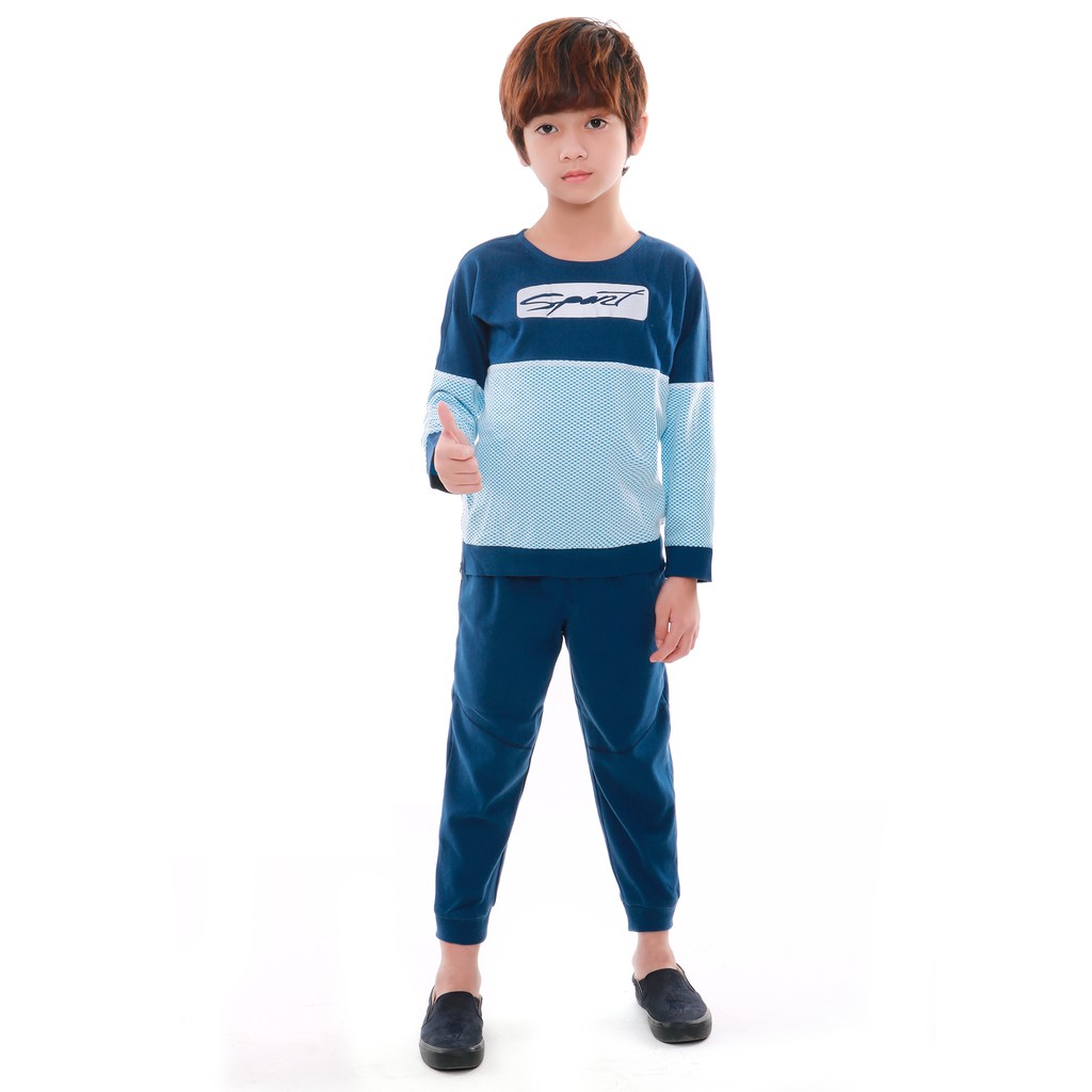 Bộ quần áo bé trai Narsis KE9055 màu xanh