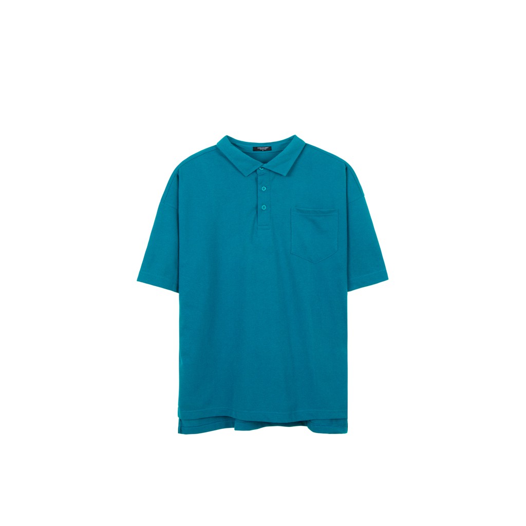 Áo Thun Polo Basic Màu Xanh Chất Liệu Cotton Thoáng Mát