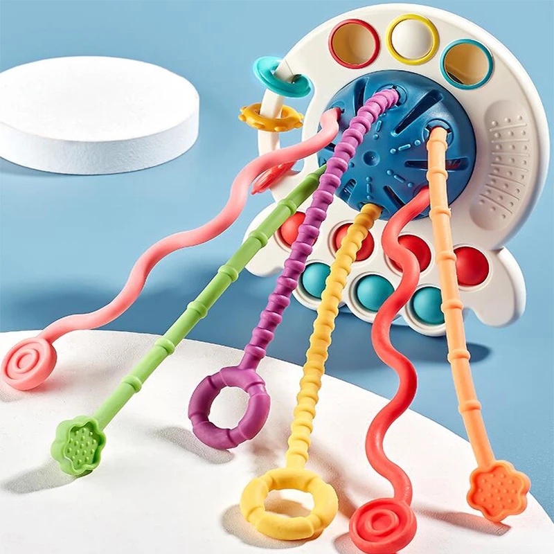 Đồ Chơi Dây Kéo Bằng Silicone 6 12 Tháng Phát Triển Trí Tuệ Cho Bé 1 2 Tuổi