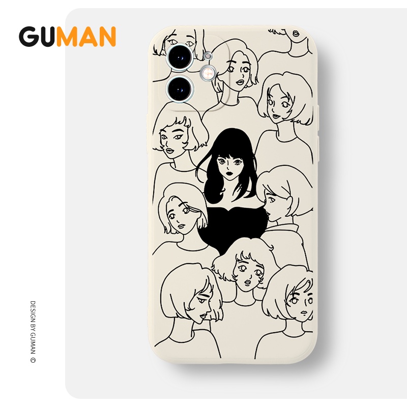 Ốp lưng GUMAN viền vuông dễ thương đẹp ngộ nghĩnh kute cho iPhone 14 13 12 11 PRO MAX SE 2020 X XR XS ip 8 7 6 6S PLUS 1017