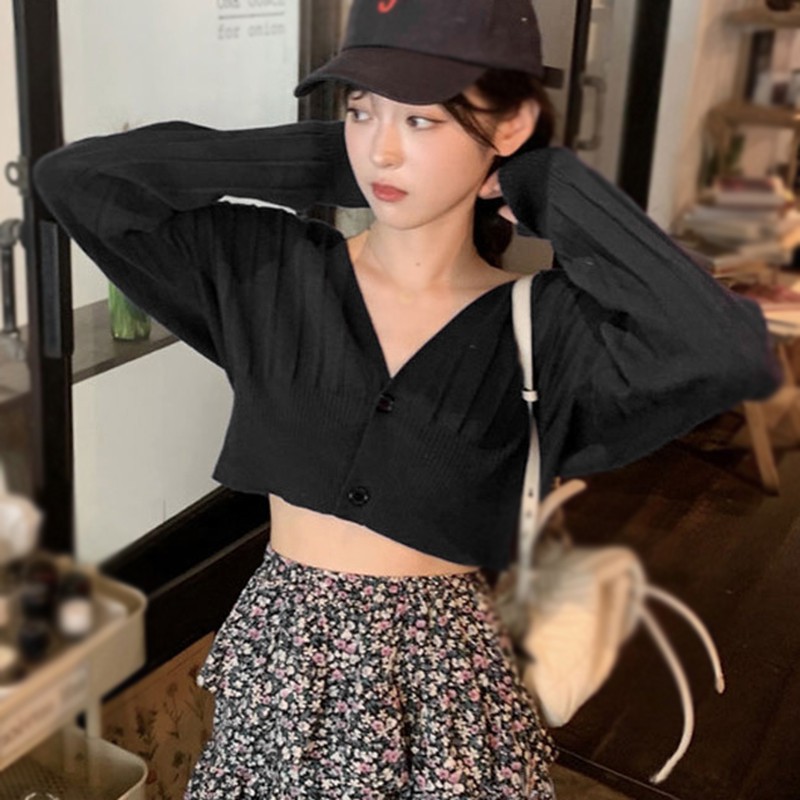 Áo Khoác Cardigan Dài Tay Cổ Chữ V Phối Nút Xinh Xắn Dành Cho Nữ | BigBuy360 - bigbuy360.vn