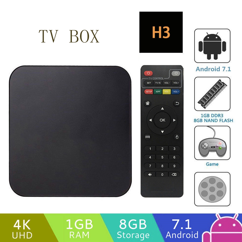 🖥homeyard MXQ PRO Smart Android 7.1 TV BOX 1GB + 8GB H3 Quad Core Hỗ trợ Trình phát phương tiện WiFi H.265 UHD 4K 2.4GHz