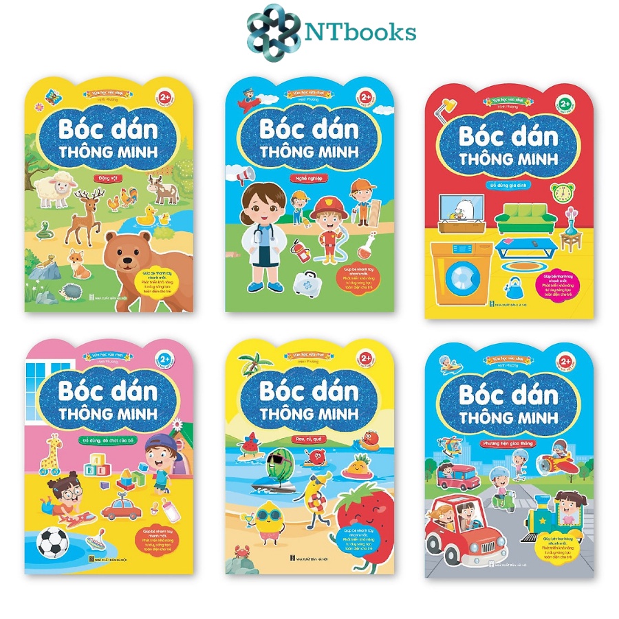 Sách Bóc dán thông minh Song ngữ Việt Anh - Vừa học vừa chơi - Giúp bé nhanh tay nhanh mắt (Bộ 6 cuốn)