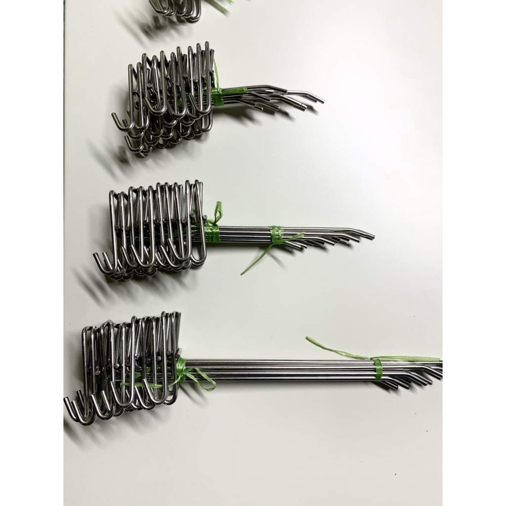 5 móc treo đồ cài lưới 5,10,15,20,25,30cm bằng INOX