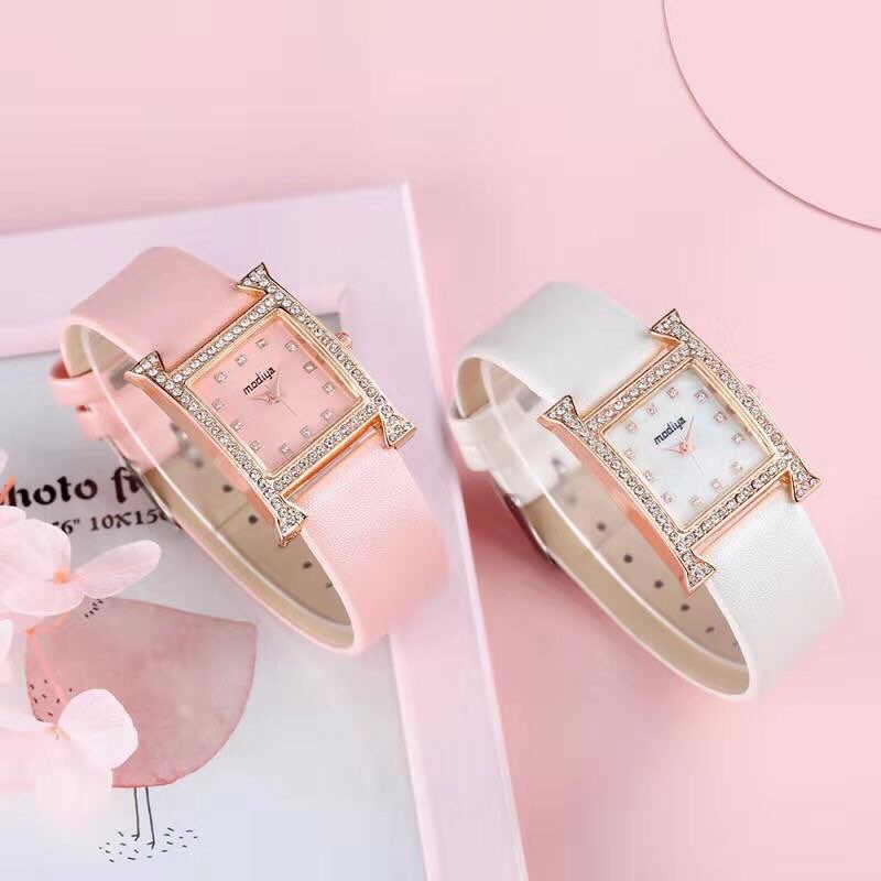Đồng hồ thời trang nữ Modya MDA293 mặt chữ H cực đẹp dây da mềm, 4 màu dể dàng phối đồ | BigBuy360 - bigbuy360.vn