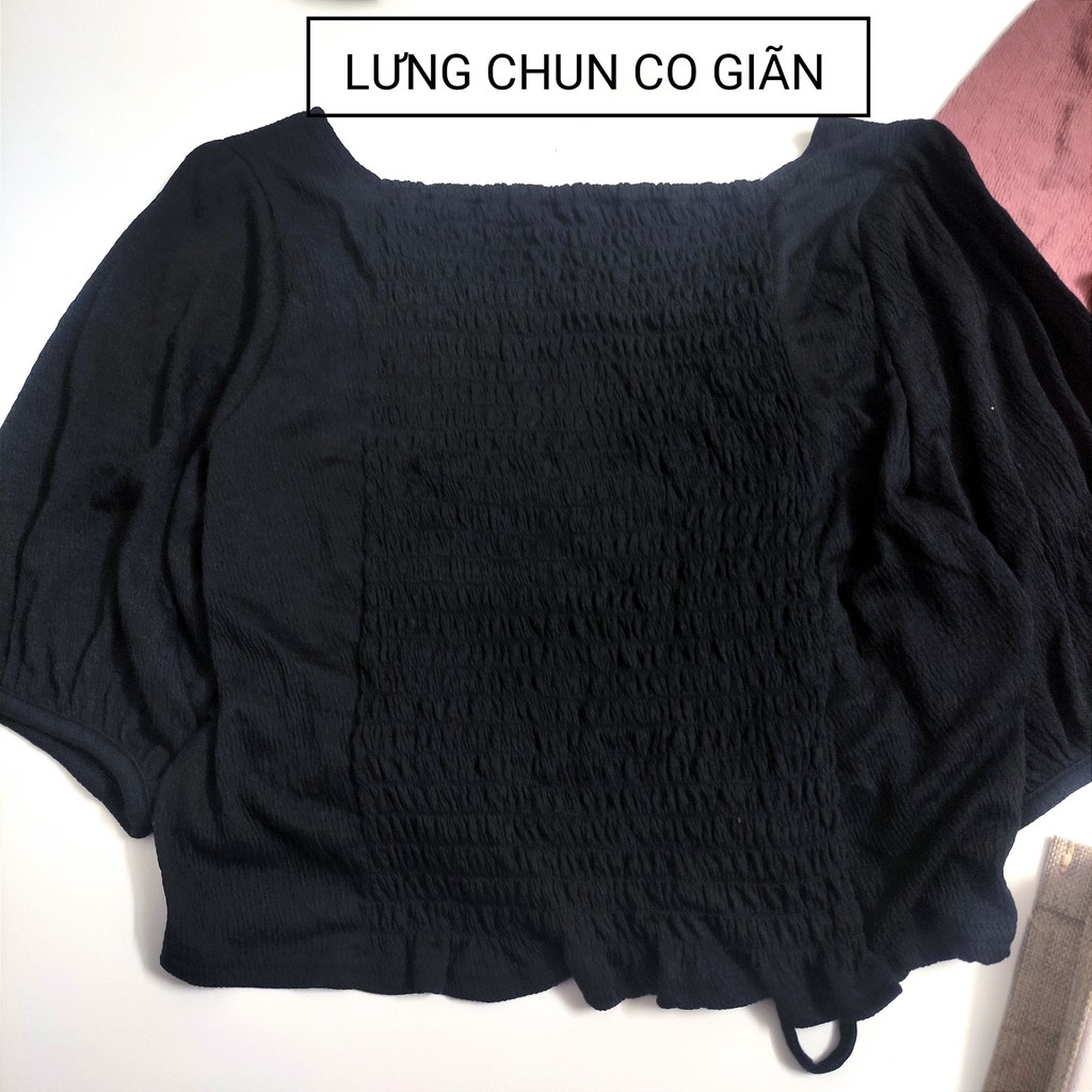 Áo kiểu bigsize rút dây chất đũi nhăn cho nàng béo 55-85kg