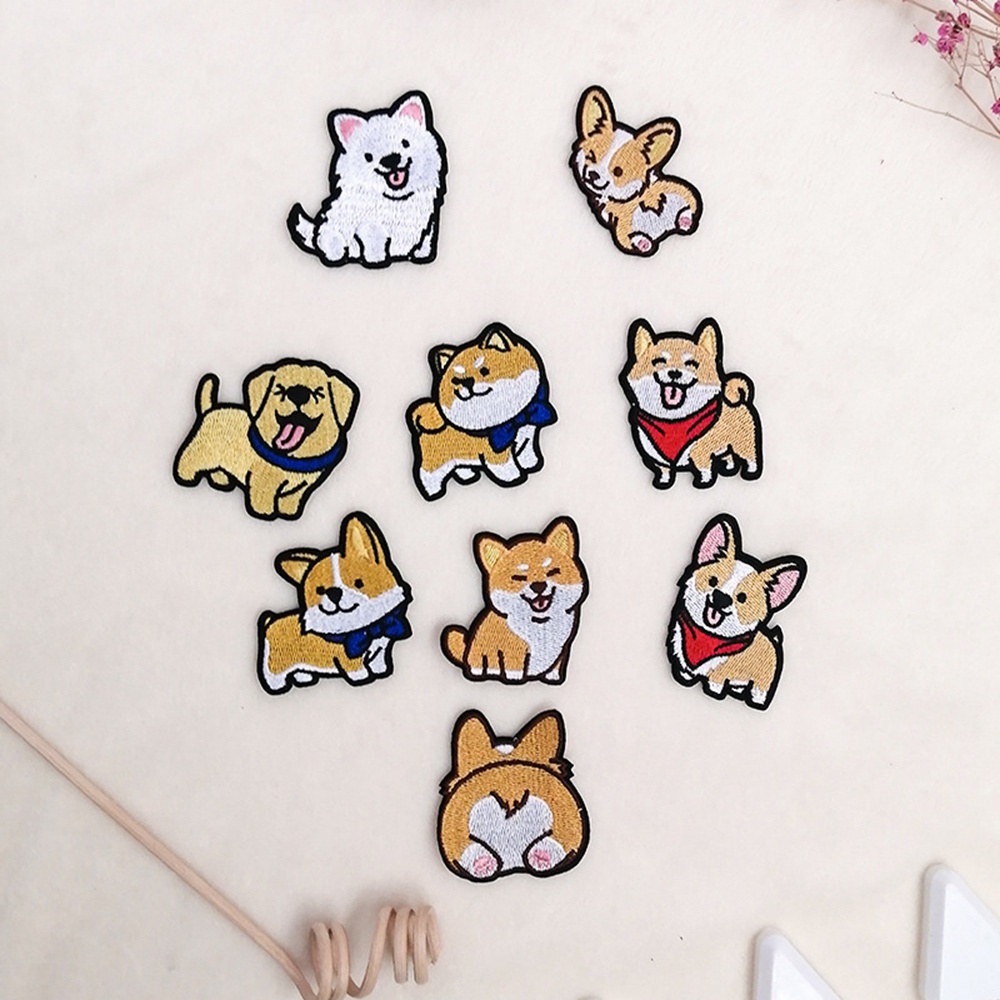 1 miếng vá ủi quần áo hình chú chó corgi dễ thương DIY