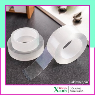 Băng keo hai mặt siêu dính La'Kitchen, băng dính 2 mặt trong suốt nano dán móc giá kệ, thảm chùi chân