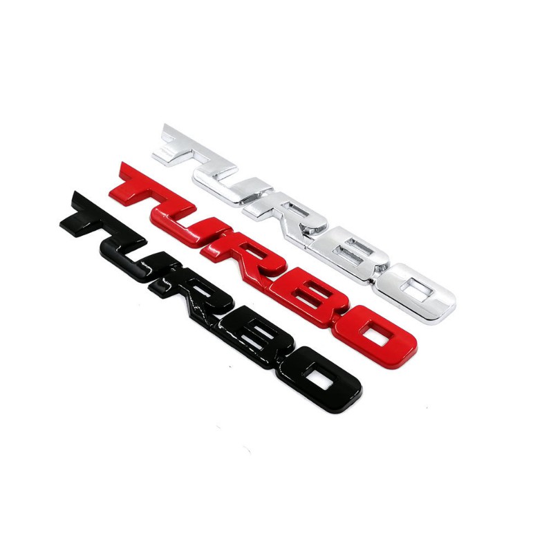 Chữ logo Turbo 3D hợp kim dán trang trí ô tô xe hơi
