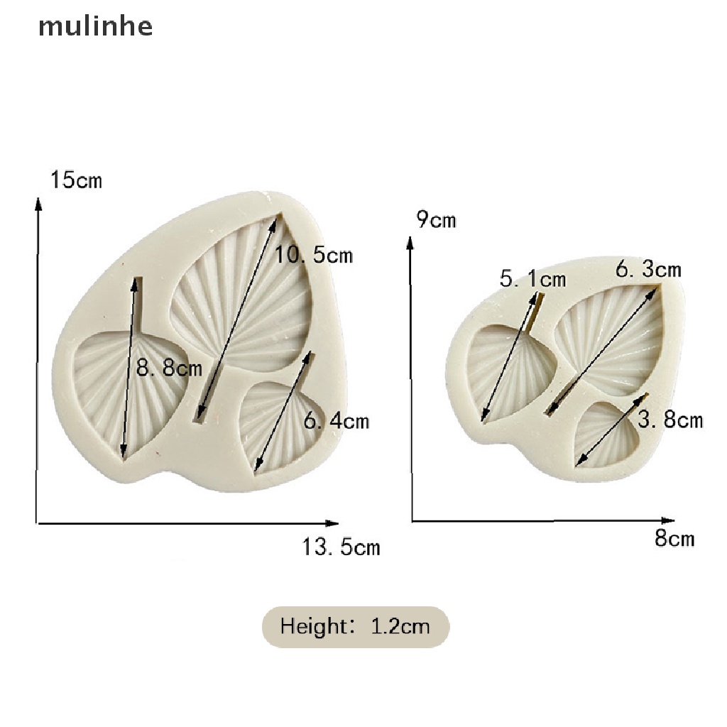 Khuôn Silicone Tạo Hình Làm Bánh Kẹo Hình Chiếc Lá 3 Ngăn