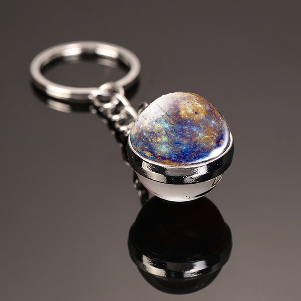Móc khóa hình quả cầu thủy tinh màu dạ quang phát sáng dùng làm quà sinh nhật