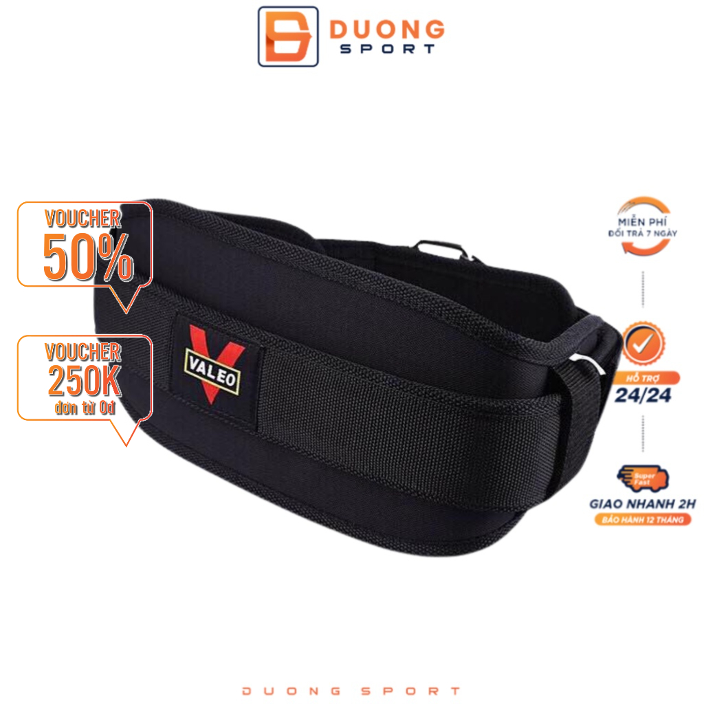 Đai lưng mền Valeo Cao Cấp tập gym, phụ kiện thể thao Chính Hãng