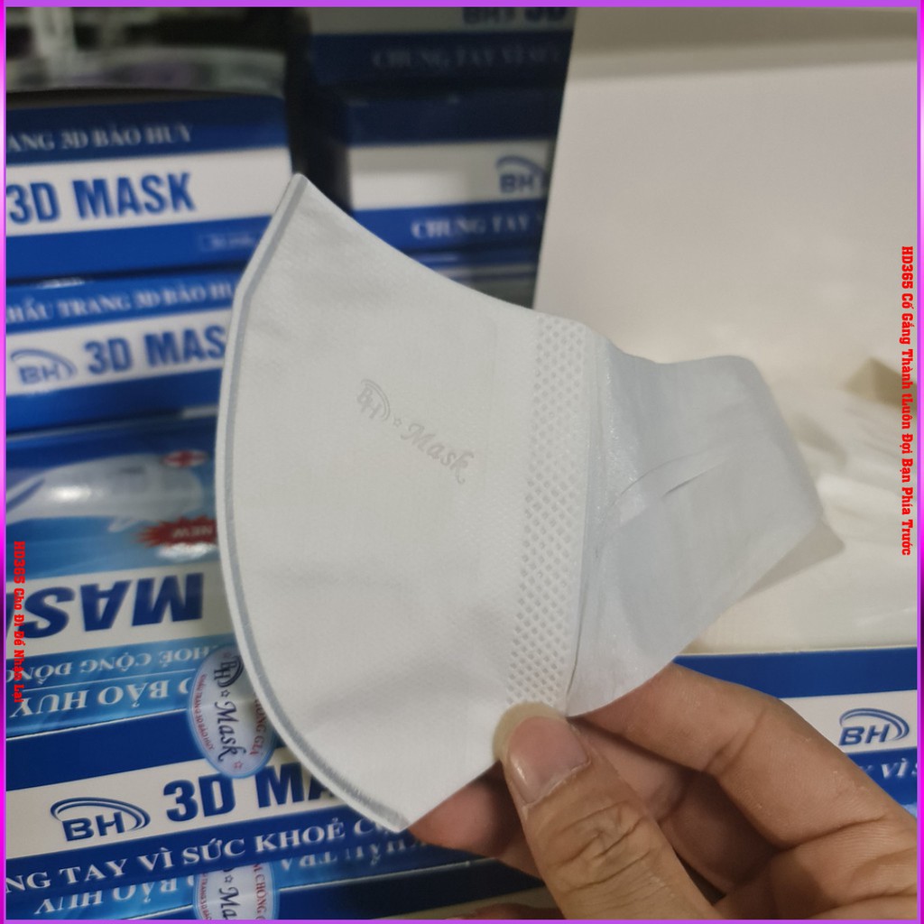 Khẩu Trang 3D MASK Cao Cấp Quai Đeo Co Dãn 100% không Đau Tai - ComBo Hộp 50 Chiếc HD365 | BigBuy360 - bigbuy360.vn