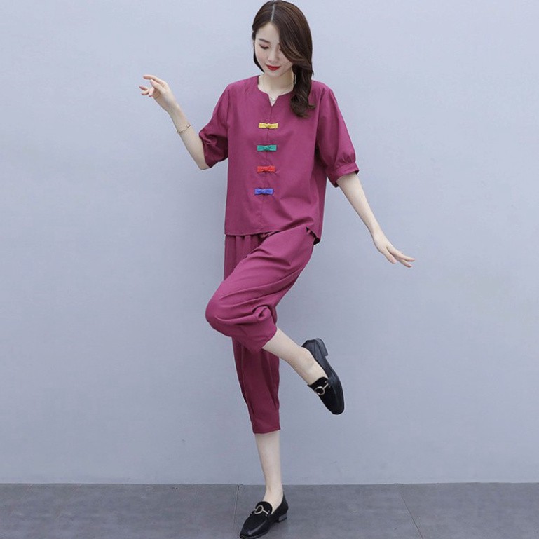[RẺ VÔ ĐỊCH] Bộ đũi nữ cộc tay ống côn, thiết kế mới lạ giả cúc tiều