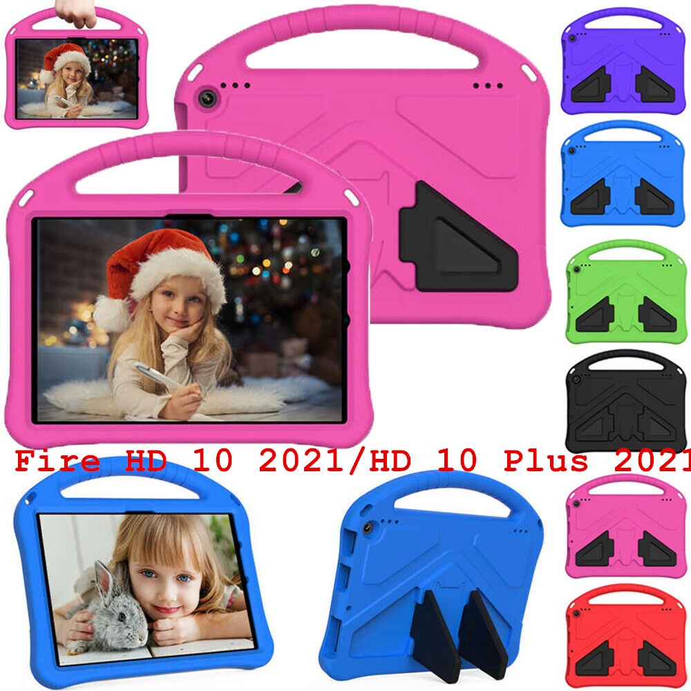 Ốp Máy Tính Bảng Xốp Chống Sốc Có Tay Cầm Giá Đỡ Cho Amazon All-New Fire HD 10/10 Plus 11th Gen 2021 10.1"