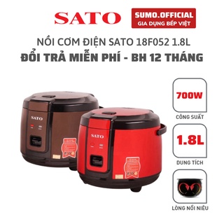 Nồi cơm điện sato 1.8l nâu, đỏ, bảo hành 12 tháng, chính hãng nhật bản