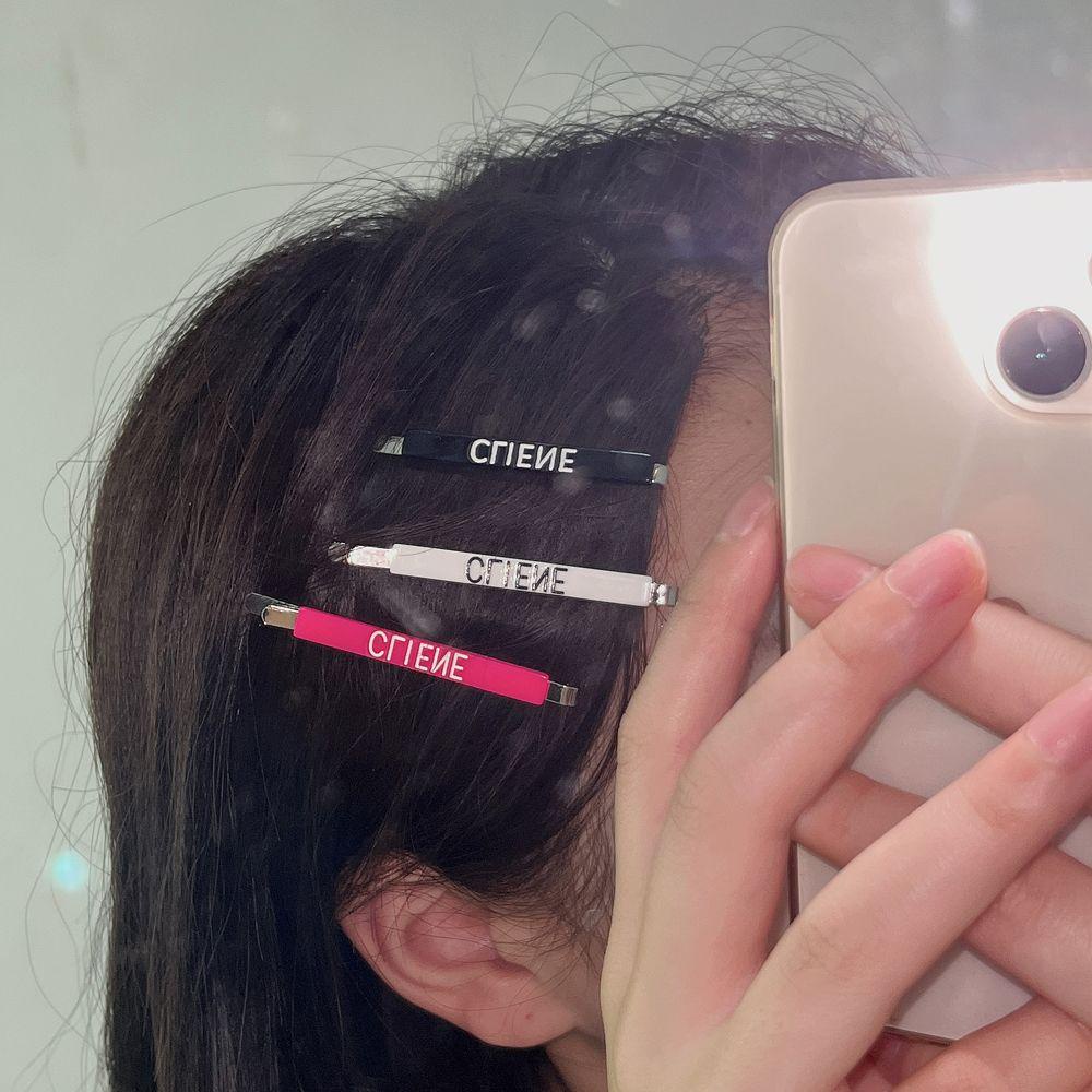 IVORY Kẹp Tóc In Chữ Phong Cách Retro Hàn Quốc Thanh Lịch Cho Nữ