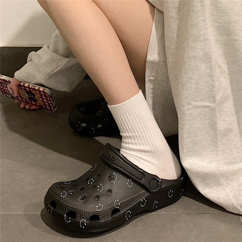 Giày Đế Dày Đục Lỗ Mùa Hè Dễ Thương Phong Cách Hàn Quốc Cho Nữ