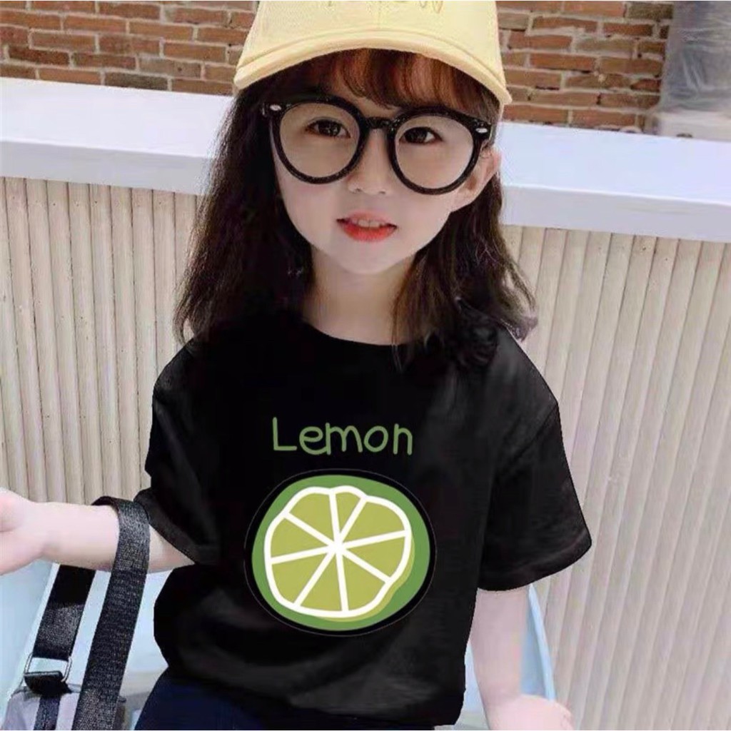 Áo thun bé gái Con Xinh cotton LEMON,áo thun trẻ em từ 5 đến 14 tuổi