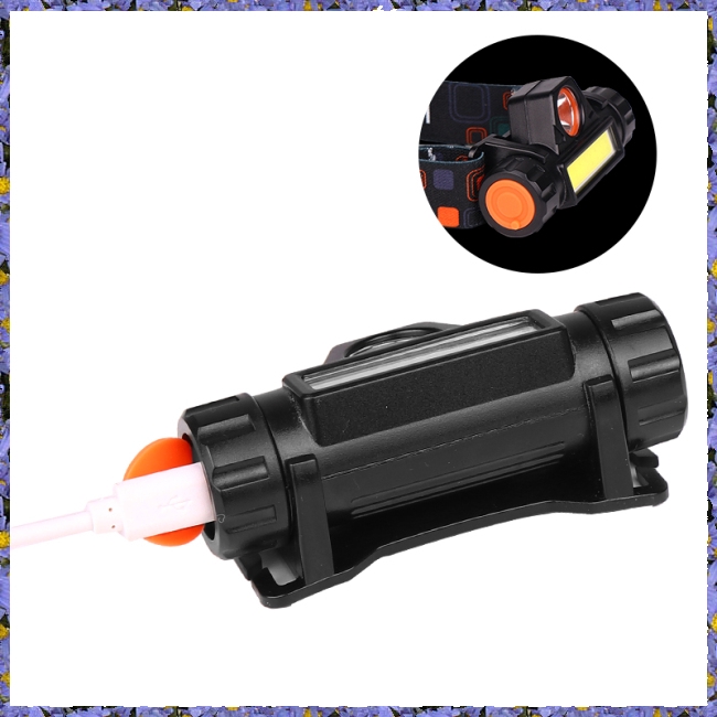 Đèn pin đội đầu bóng LED XPE + COB với công tắc + cáp sạc USB | BigBuy360 - bigbuy360.vn