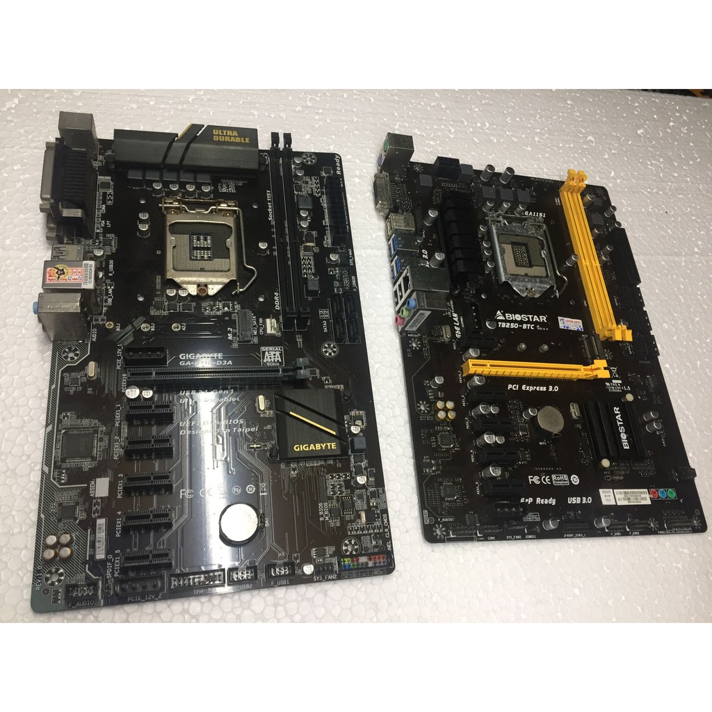 Main Đào Bitcoin Giga Biostar 6 khe cắm H110 B250 Socket 1150