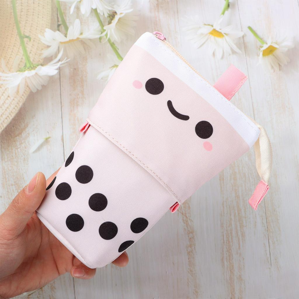 Túi Đựng Bút/Đồ Trang Điểm Bằng Vải Bố Có Khóa Kéo Dễ Thương