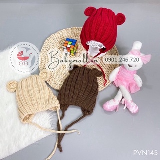 Nón len tai gấu cột dây siêu cưng (6m-3y)