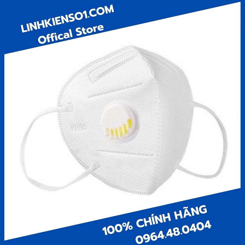 Khẩu trang KN95 (Trắng/ Đen) Có van khí lọc bụi mịn