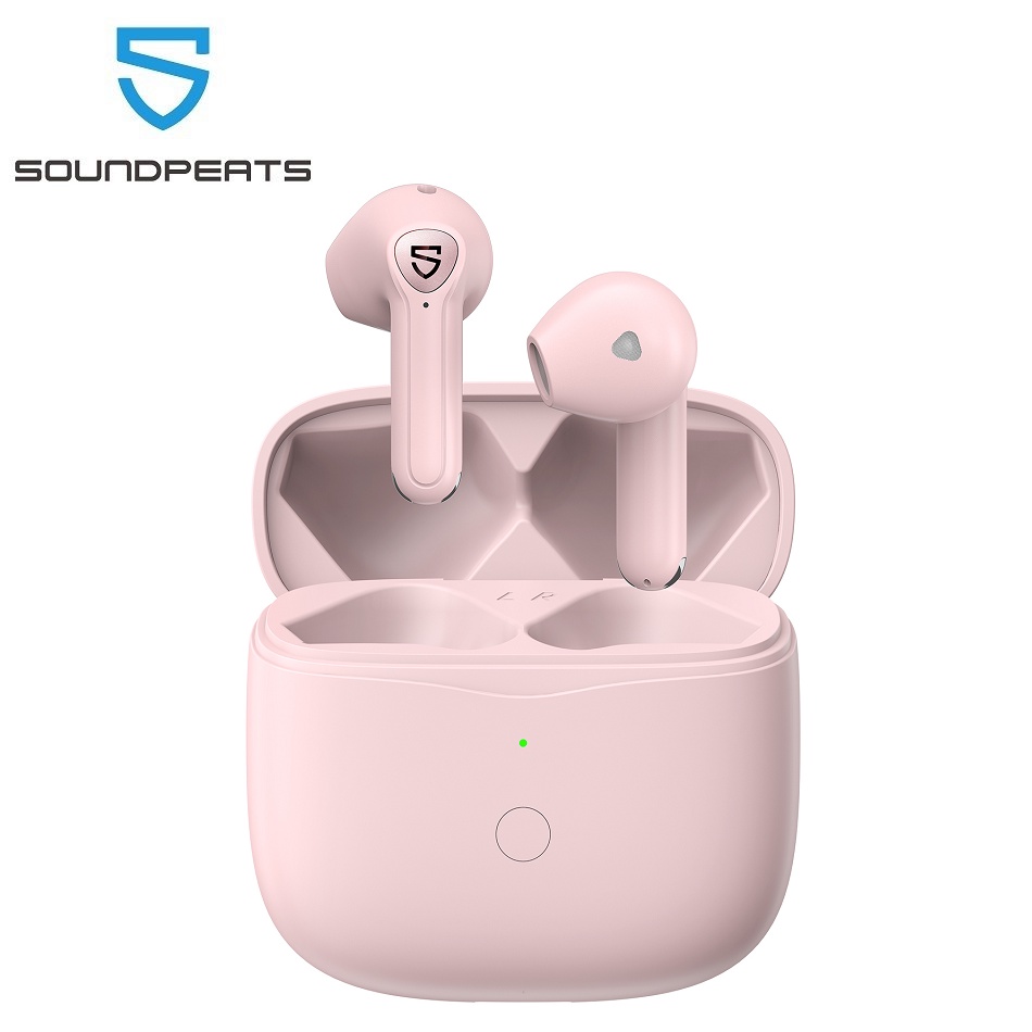 Tai nghe bluetooth SoundPEATS Air3 màu hồng QCC3040 AptX-Adaptive chơi game trong 5 giờ