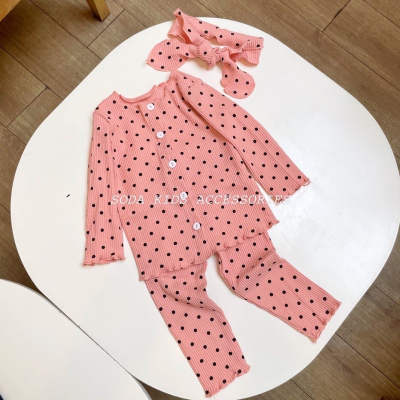 Set quần áo băng đô thun gân (Ảnh thật)